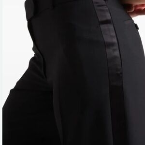 J. Crew Black Tuxedo Pants with Leather Side Stripe in 4